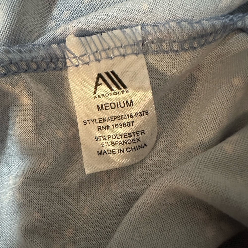 AEROSOLES Blue and White Pajama Set - Picture 4 of 4